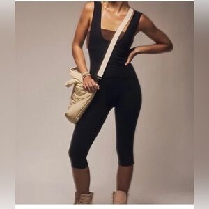 Free People Movement Black and Brown She's A Maniac Jumpsuit Size Small